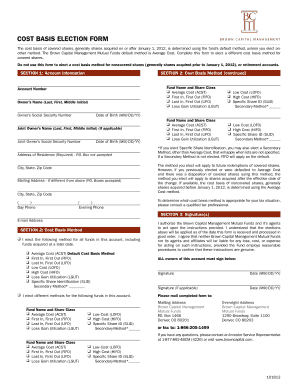 Cost Basis Election Form