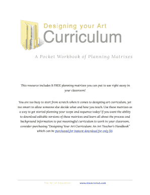 Art Curriculum Planning Matrixes