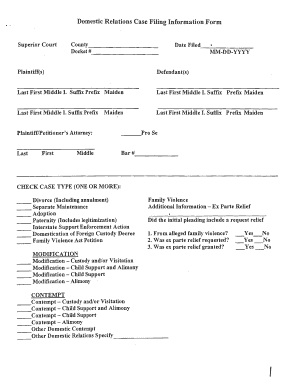 Georgia Stalking Temporary Protective Order Petition