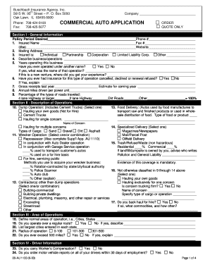 Commercial Auto Application Form