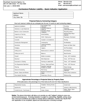 Contractors Pollution Liability Application