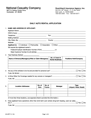 Daily Auto Rental Application