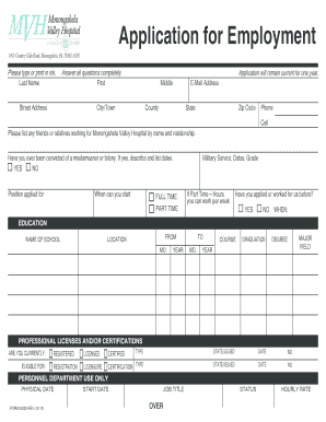 Employment Application Form 93002