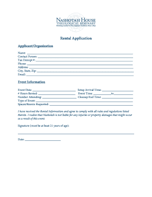 Rental Application Form