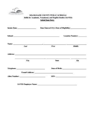 SAVES Intake Form