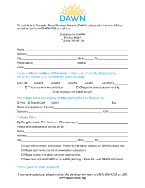 Domestic Abuse Women's Network Donation Form