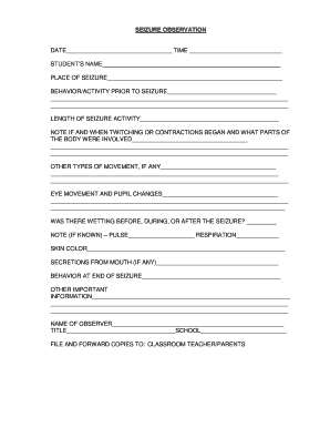 Seizure Observation Form