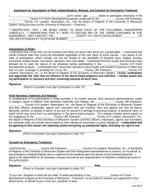 4-H Youth Development Agreement Form