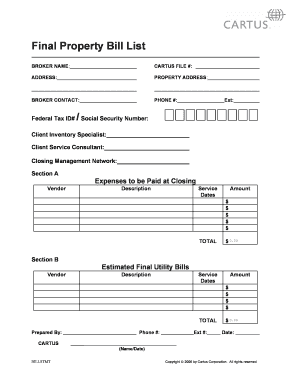 Final Property Bill List
