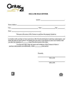 Seller's Notice of Third-Party Offer