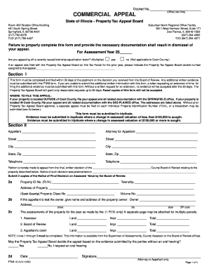Illinois Commercial Property Tax Appeal Form
