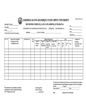 BBA Examination Form