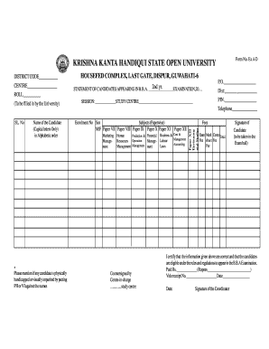 BBA Examination Form