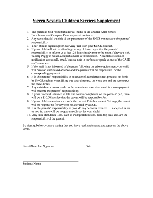 Sierra Nevada Children Services Contract