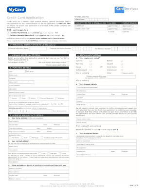 Australian Credit Card Application