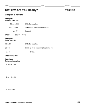 Chapter 8 Math Homework Worksheet