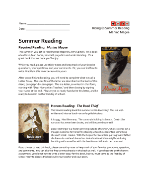 Summer Reading Assignment Letter Essay