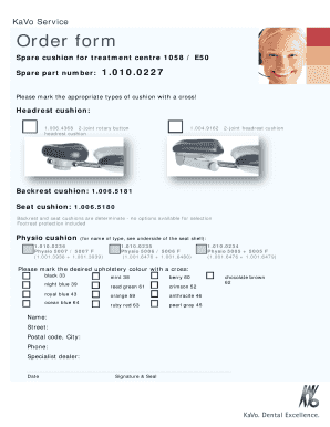 KaVo Service Order Form