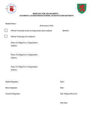 Request for Transcripts
