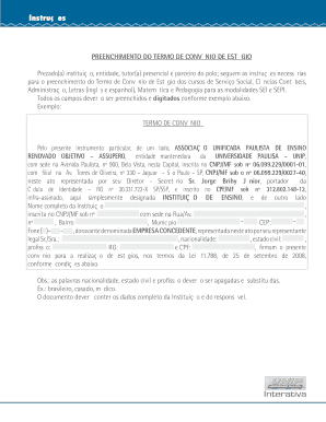 Termo de Convênio de Estágio