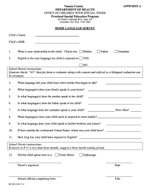 Nassau County Home Language Survey