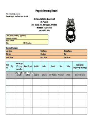 Computer inventory form - Home Inventory Form - Fulton Neighborhood Association - fultonneighborhood