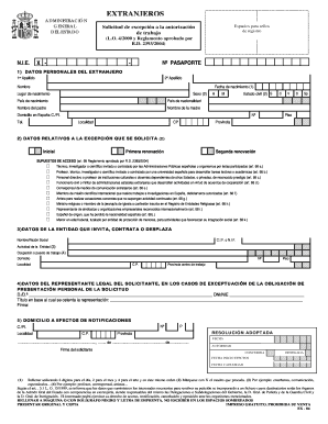 Solicitud de excepción a la autorización de trabajo
