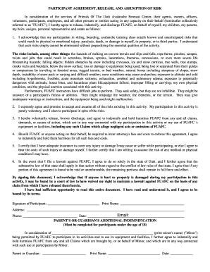 Avalanche Activity Waiver and Release Form