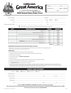 2015 School Days Order Form