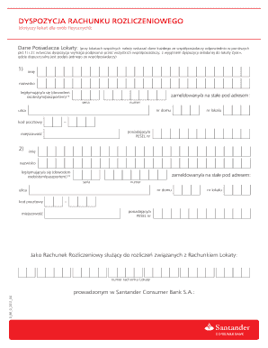 Bank Account Settlement Disposition Form