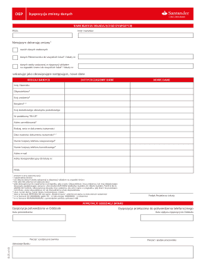 Bank Account Information Change Form