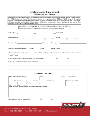 Employment Application Form