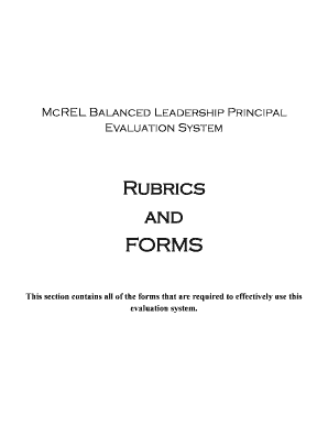 McREL Principal Evaluation Rubric