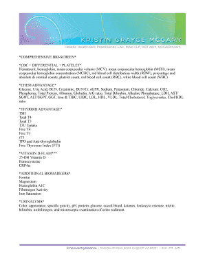 Holistic Health Questionnaire Form