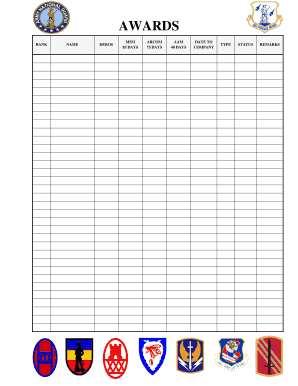 Military Award Recommendation Form
