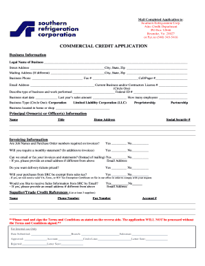 Commercial Credit Application