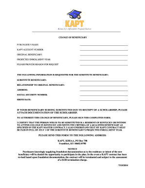 Change of Beneficiary Form