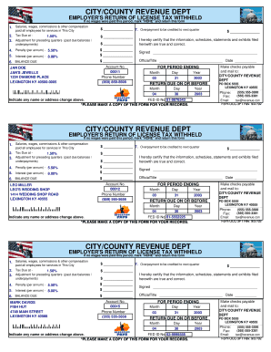 Employer's Return of License Tax Withheld