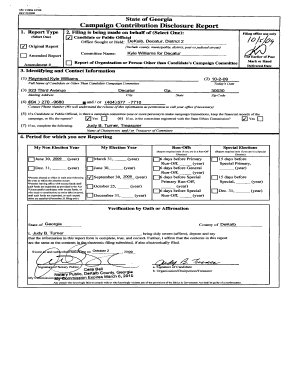 Georgia Campaign Contribution Disclosure Report