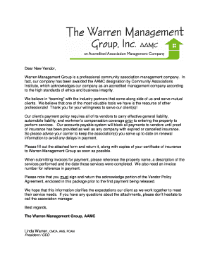 Vendor Policy Agreement