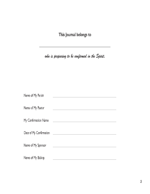 Confirmation Journal Template