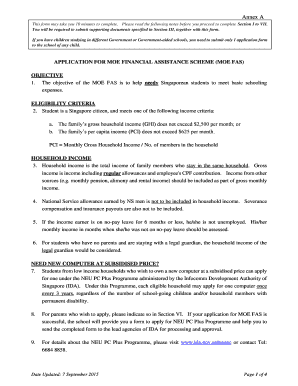 MOE Financial Assistance Scheme Application Form