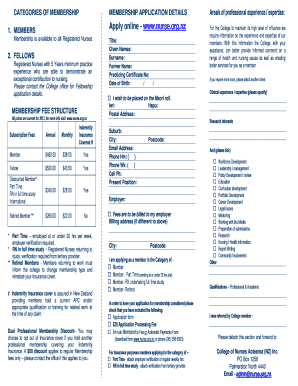 College of Nurses Aotearoa Membership Application