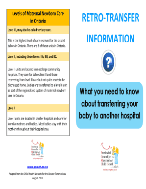 Ontario Maternal Newborn Care Levels