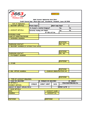 3663 Account Application Form