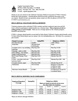 California Veterinary Medical Association Dental and Vision Enrollment Form