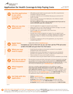 Health Insurance Marketplace Application Form
