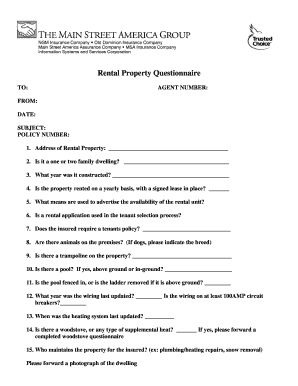 Rental Property Questionnaire