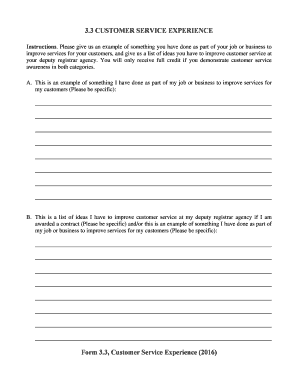 experience in customer service examples