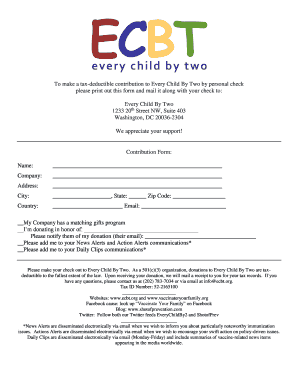 Every Child By Two Donation Form